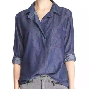 Rag and Bone Leeds Indigo Chambray Top